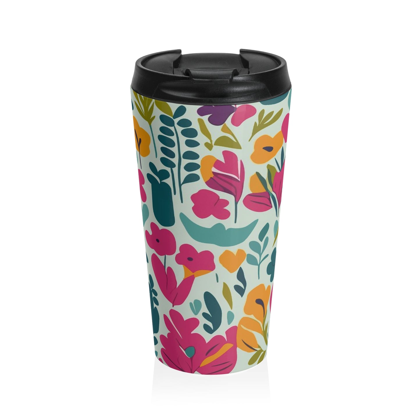 Flores claras - Taza de viaje de acero inoxidable Inovax