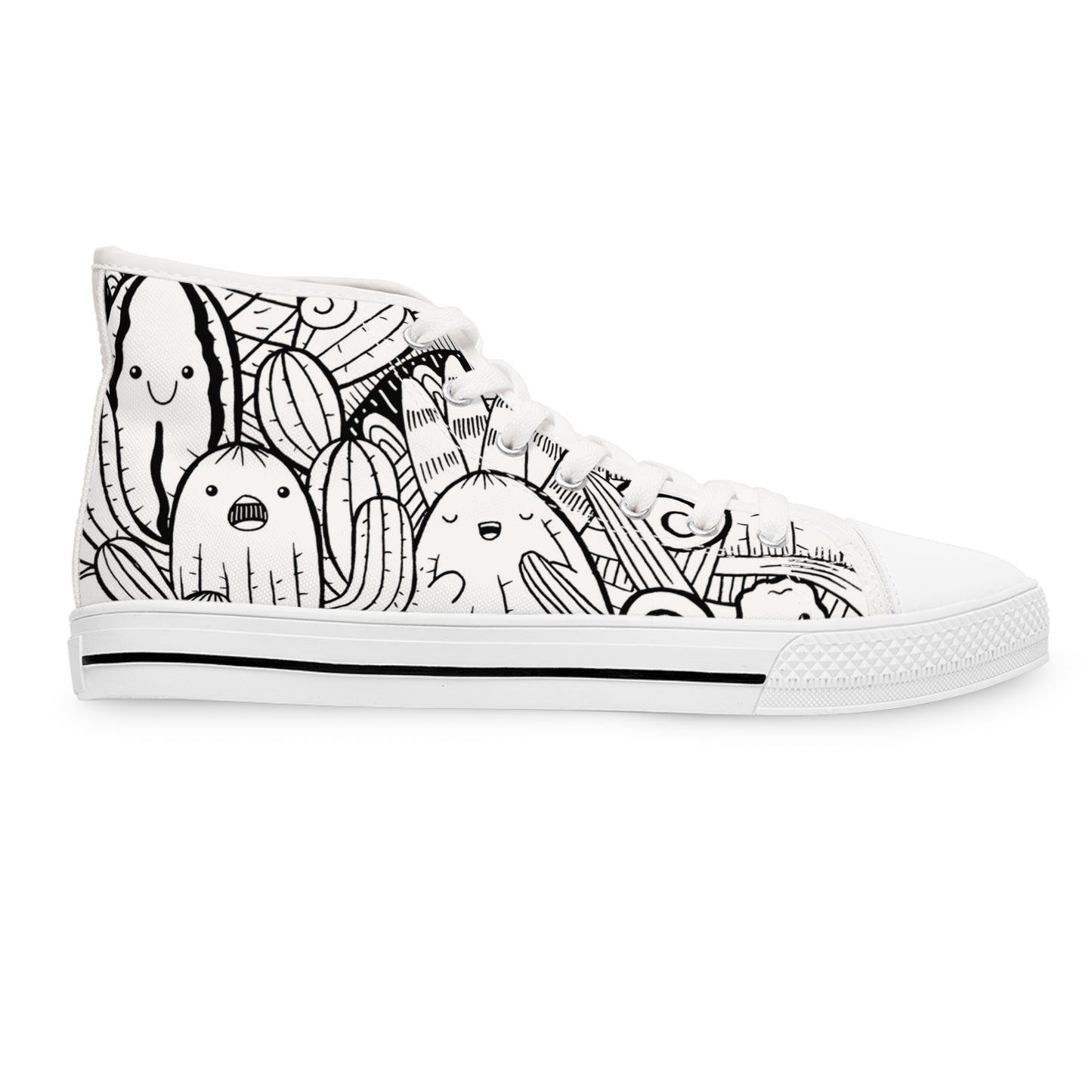 Doodle Cactus - Inovax Women's Hight Top Sneakers