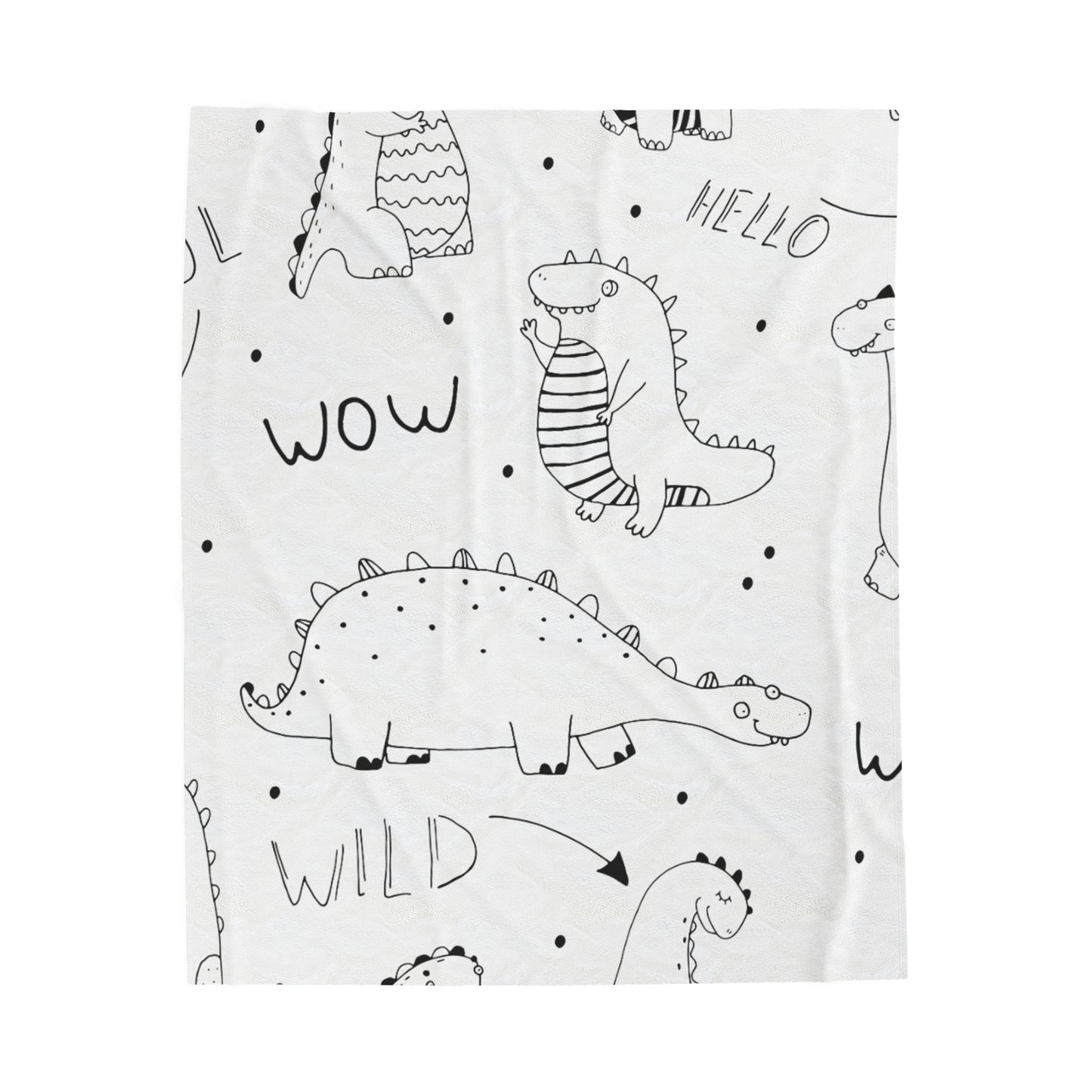 Doodle Dinosaures - Couverture en peluche Inovax Velveteen