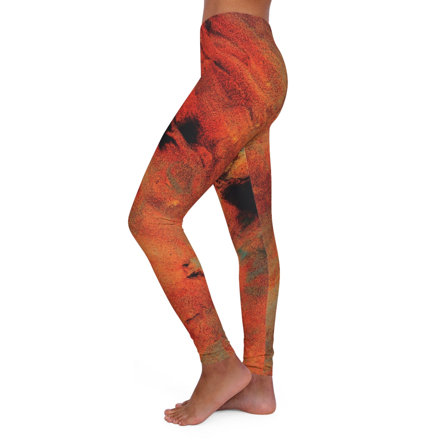 Color naranja - Leggings de spandex para mujer Inovax