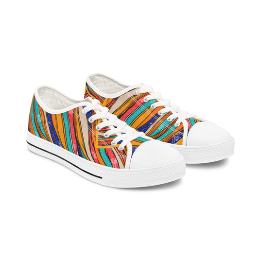 Color Brushstroke - Inovax Woman's Low Top Sneakers