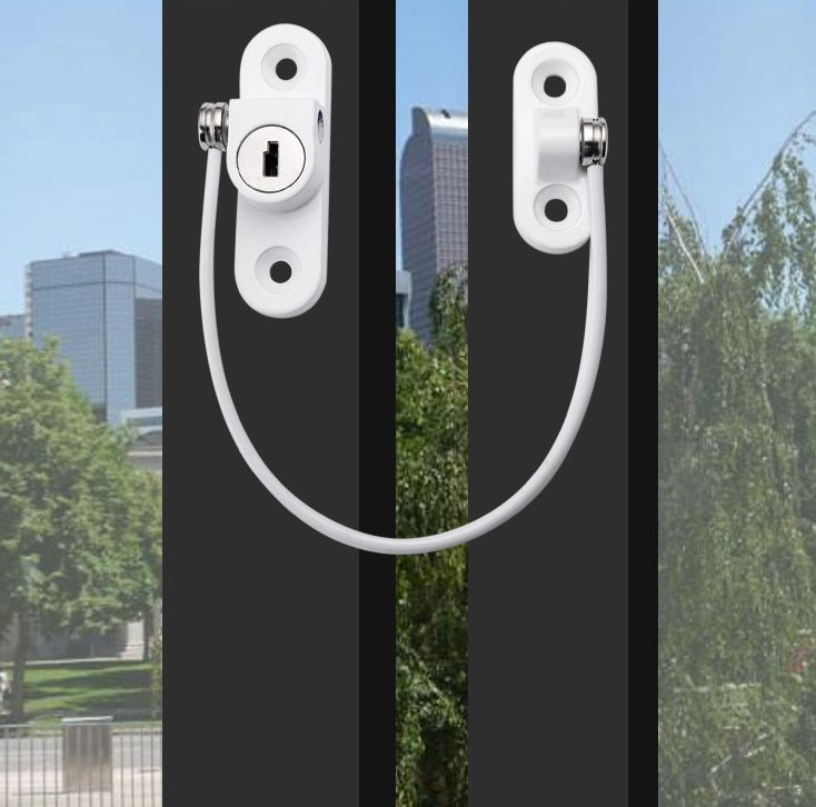 Cerradura de cadena de seguridad para ventana, restrictor de bloqueo de Cable de ventana, cerradura de ventana multifuncional, protector de seguridad de puerta para seguridad del bebé, 1 Uds.