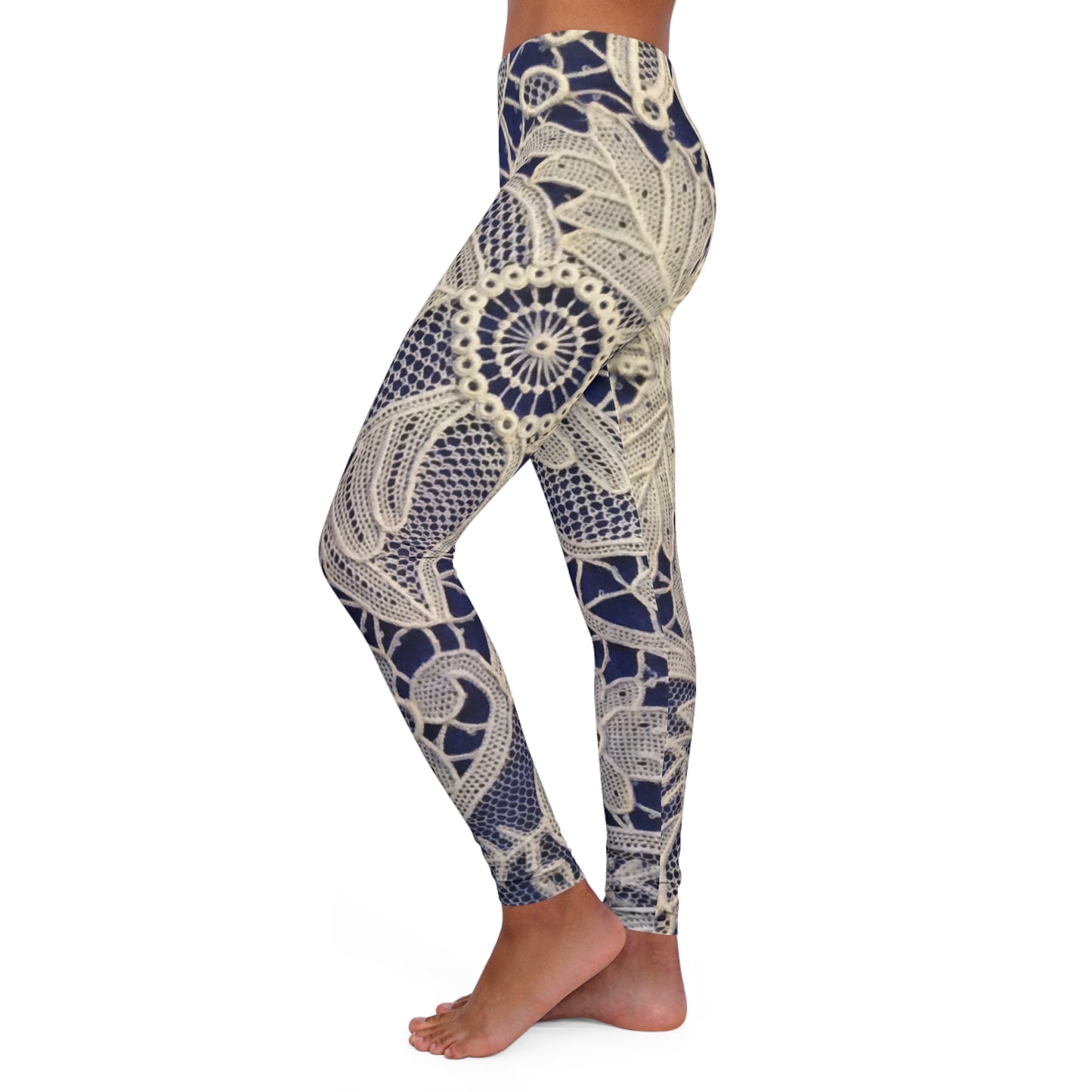 Dorado y azul - Leggings de spandex para mujer Inovax