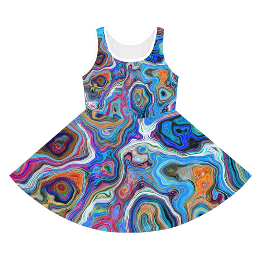 Trippy Liquid - Vestido veraniego sin mangas para niña Inovax