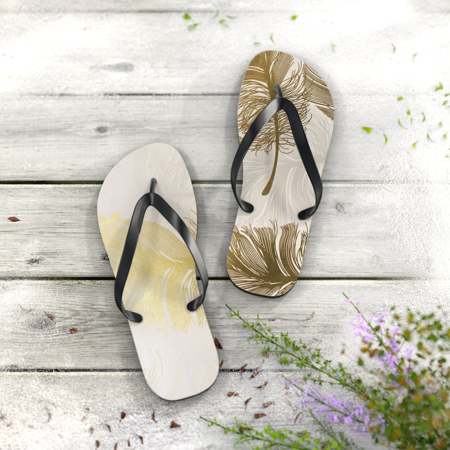 Golden Feathers - Inovax Flip Flops