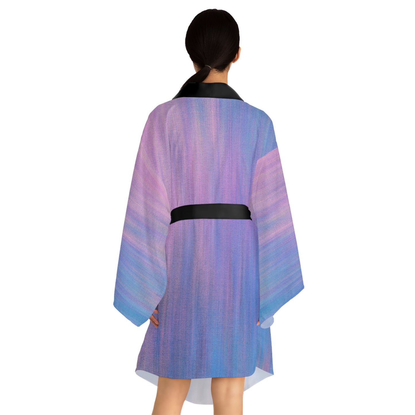 Bleu et violet métallisé - Robe kimono à manches longues Inovax