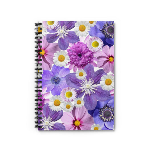 Purple Flowers - Inovax Spiral Notebook (Ruled Line)