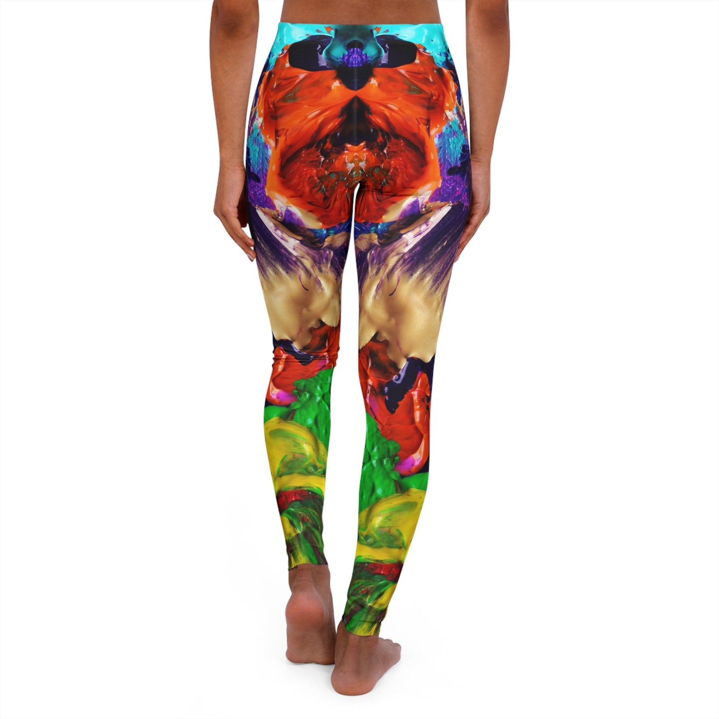 Peintures en couleur - Leggings en spandex pour femmes Inovax