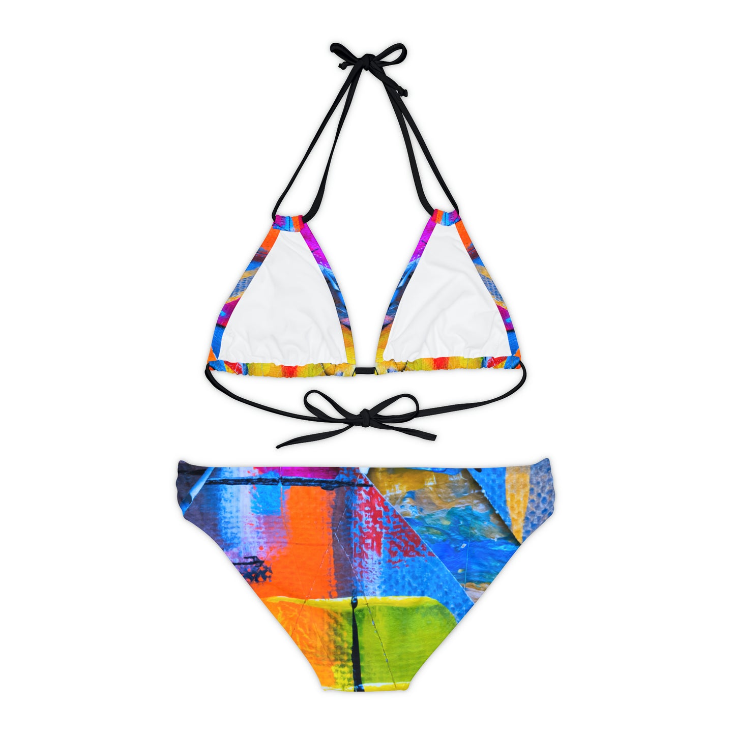 Colores cuadrados - Conjunto de bikini con tiras Inovax