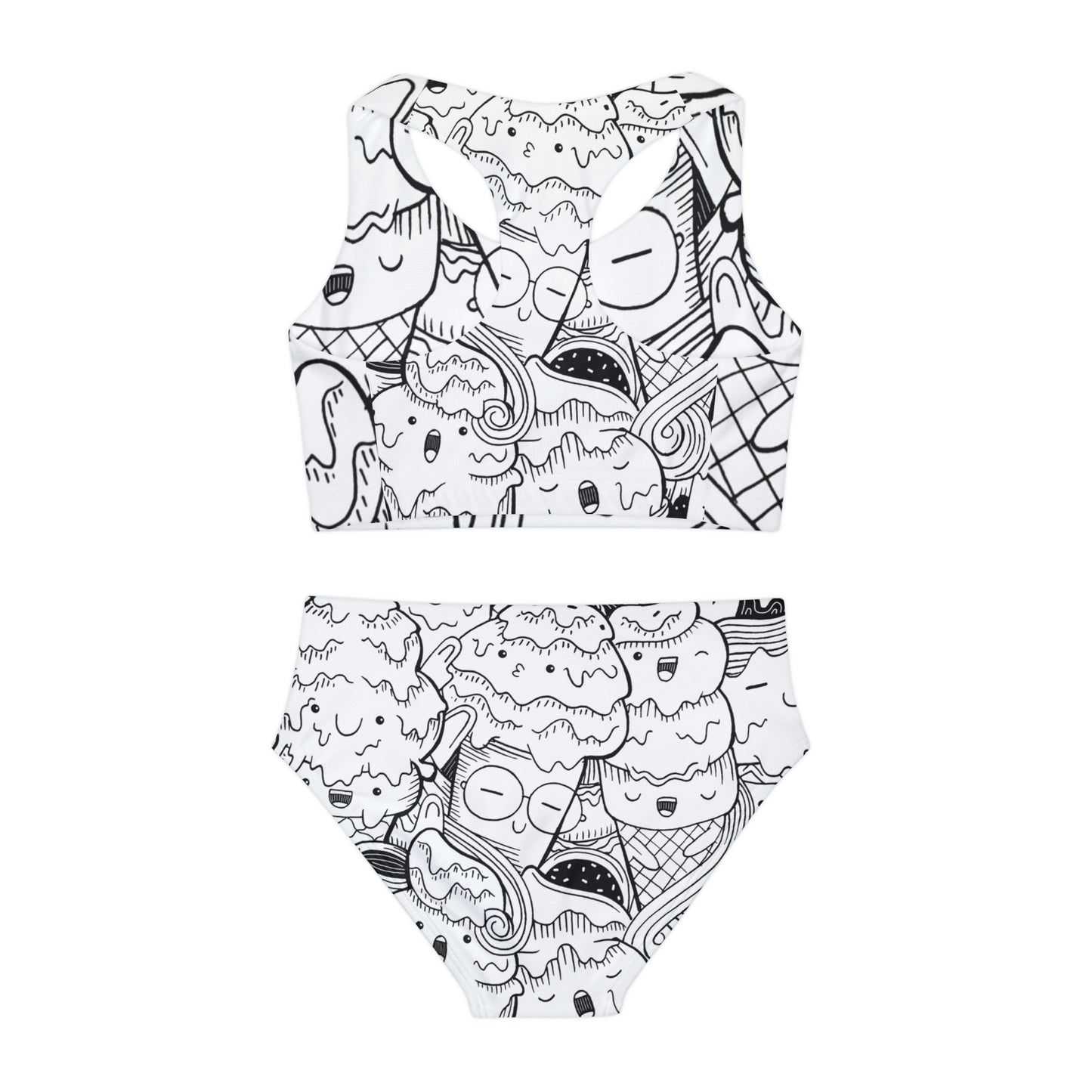 Doodle Icecream - Inovax Girls Two Piece Swimsuit