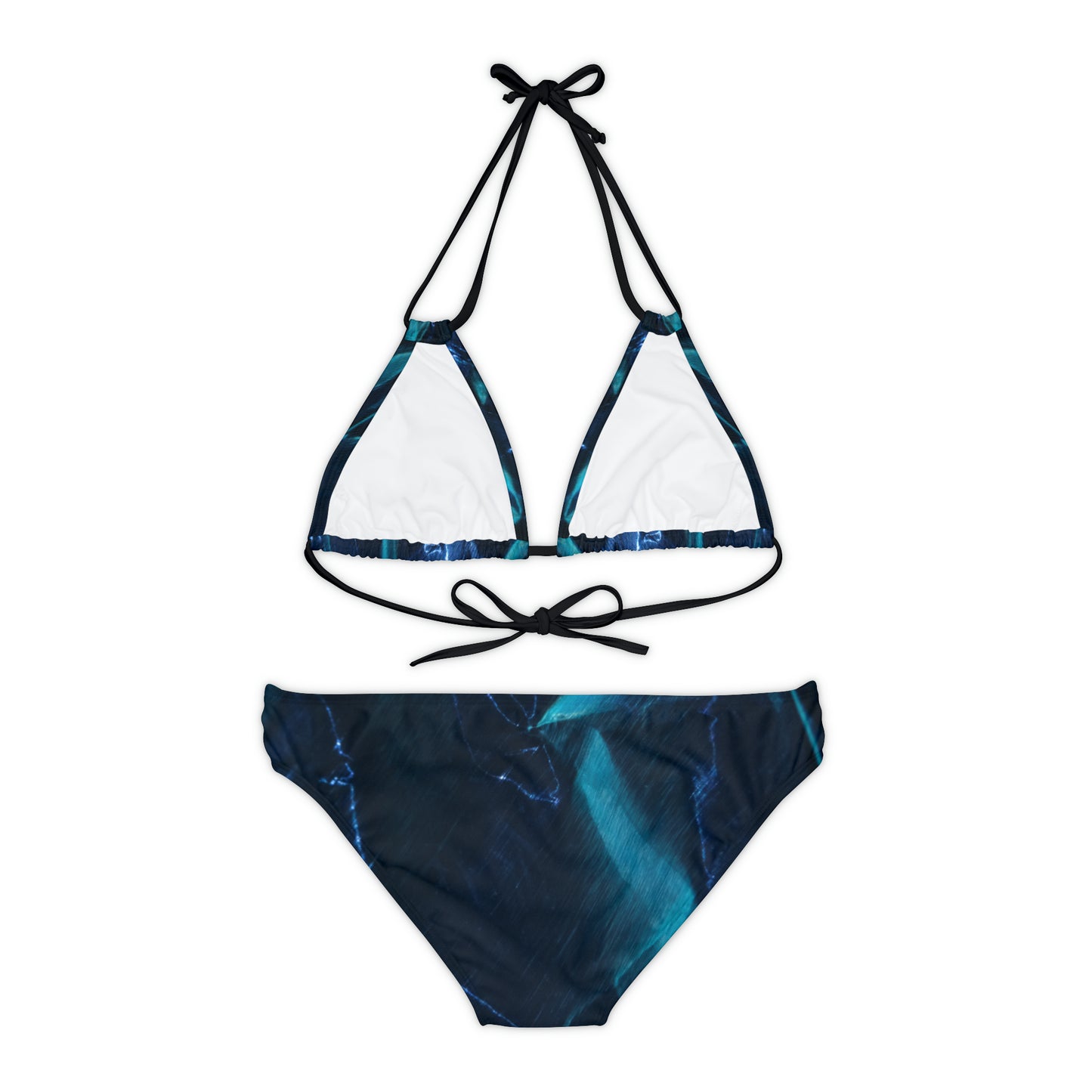 Bleu métallisé - Ensemble de bikini à bretelles Inovax