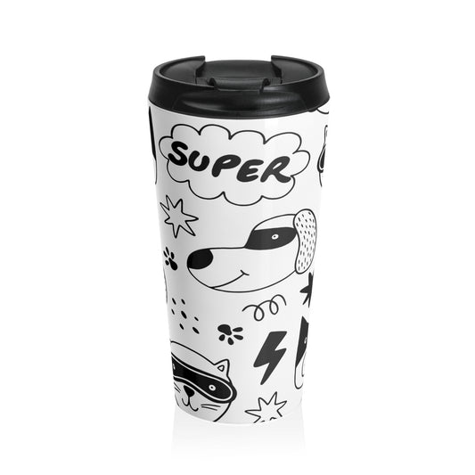 Doodle Dogs & Cats - Inovax Stainless Steel Travel Mug