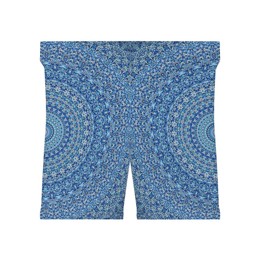 Mandala bleu - Short motard Inovax pour femme