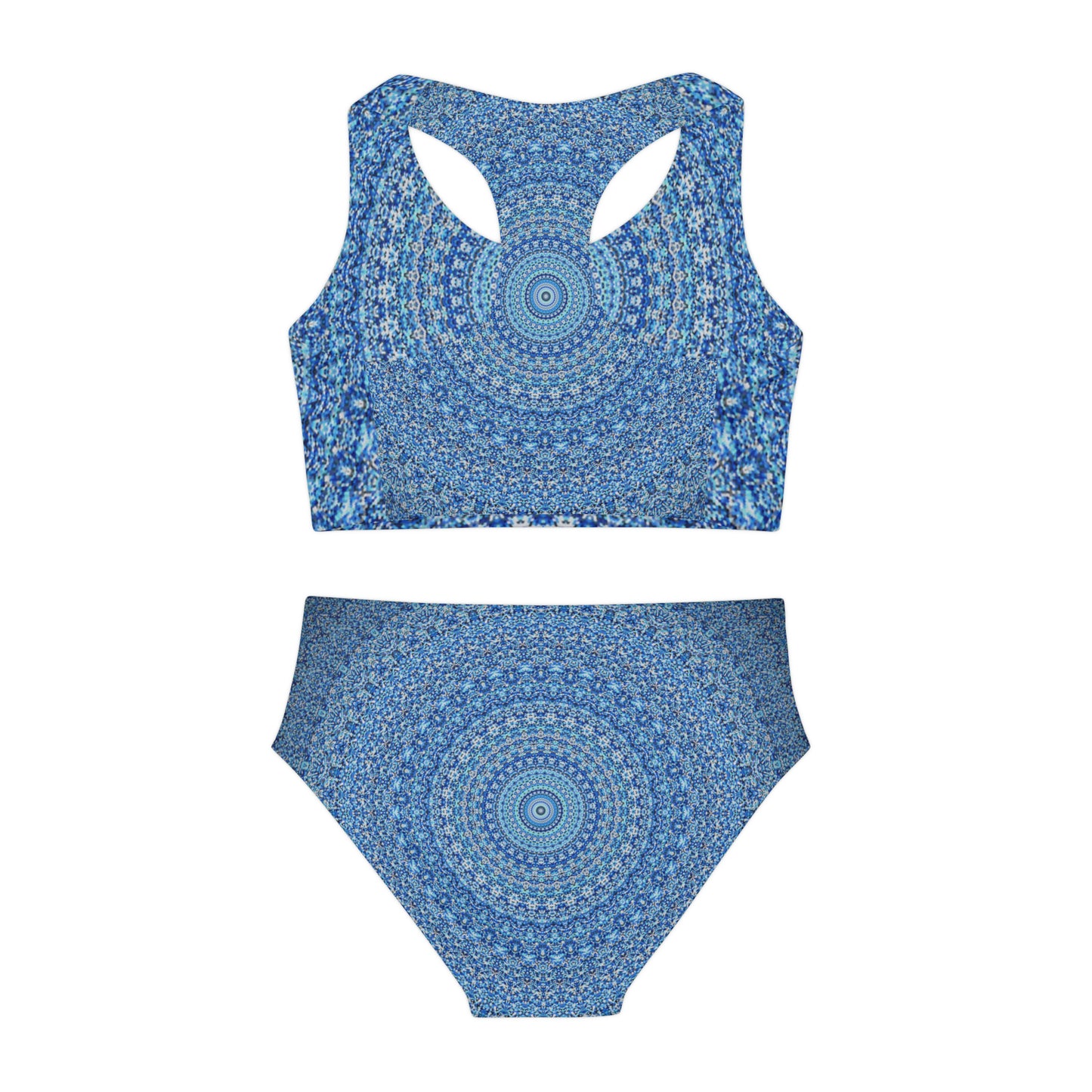 Mandala bleu - Maillot de bain deux pièces pour filles Inovax