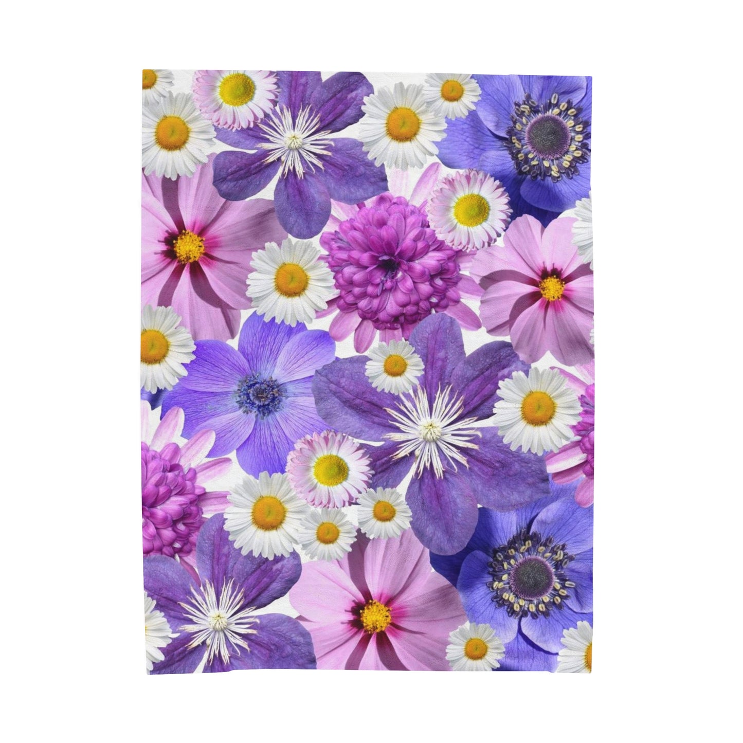 Purple Flowers - Inovax Velveteen Plush Blanket