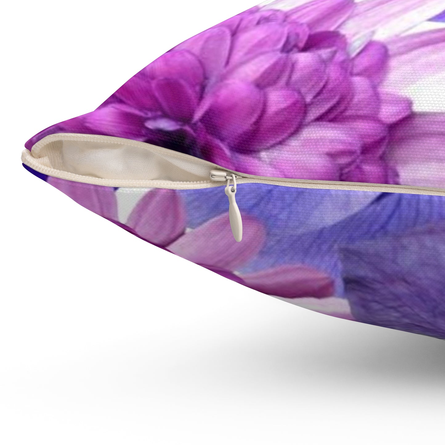 Purple Flowers - Inovax Spun Polyester Square Pillow