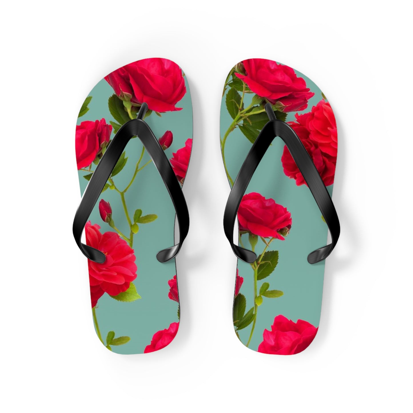 Fleurs rouges et bleues - Tongs Inovax