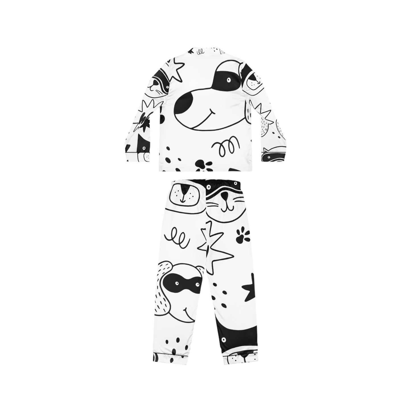 Doodle Dogs & Cats - Inovax Women's Satin Pajamas