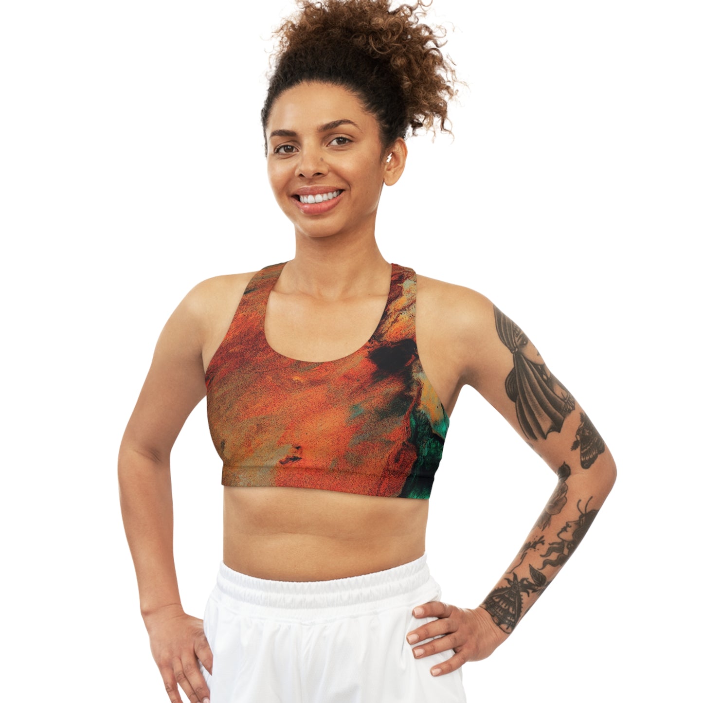 Orange fluo - Inovax Seamless Sports Bra