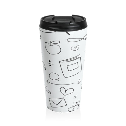 Doodle - Taza de viaje de acero inoxidable Inovax