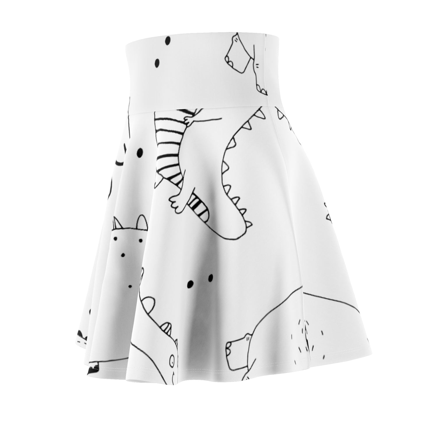 Doodle Dinosours - Falda Skater Mujer Inovax