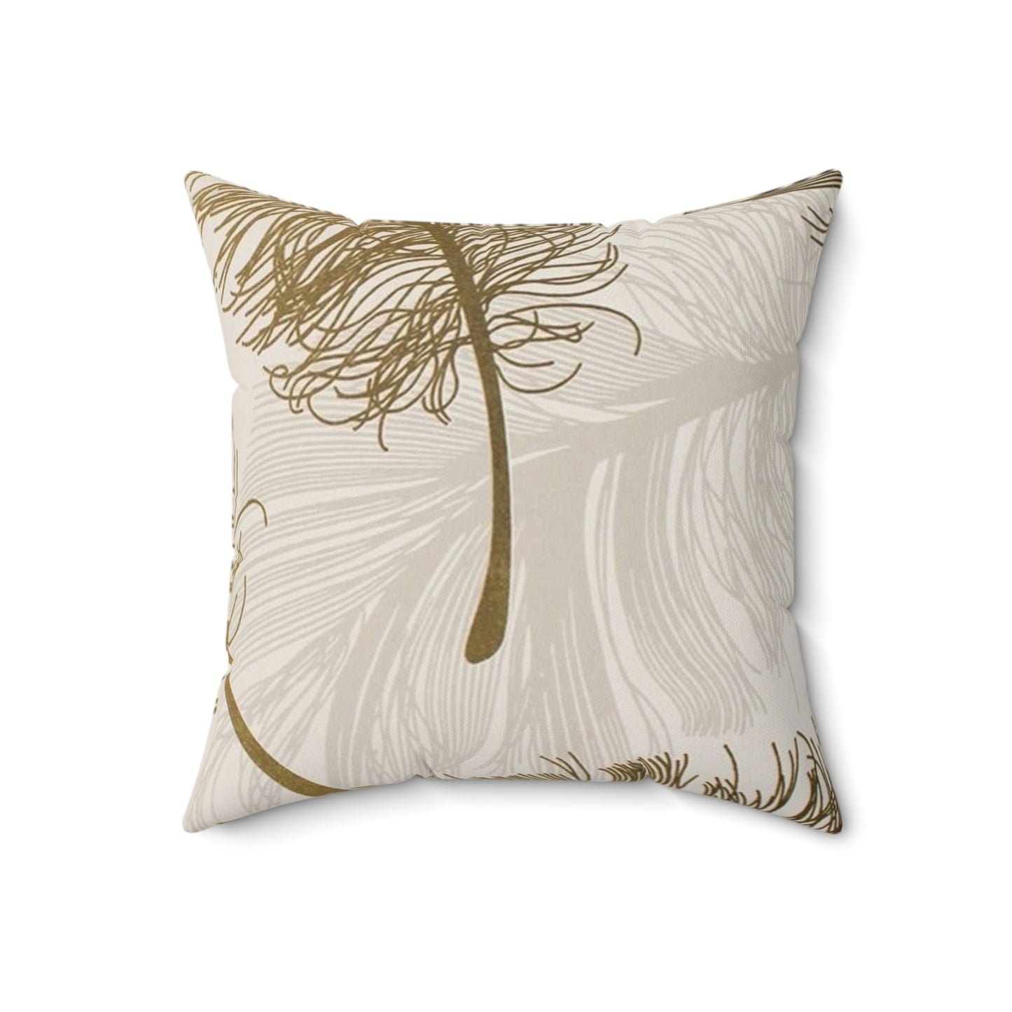 Golden Feathers - Inovax Spun Polyester Square Pillow