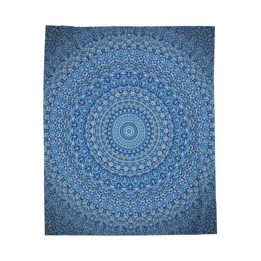 Blue Mandala - Inovax Velveteen Plush Blanket