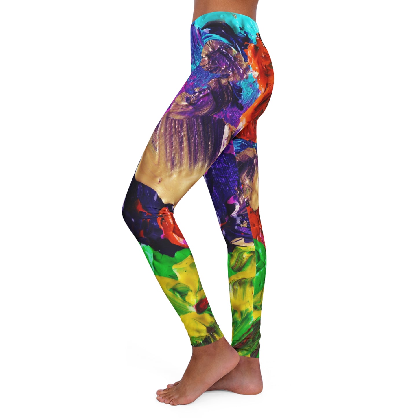 Peintures en couleur - Leggings en spandex pour femmes Inovax