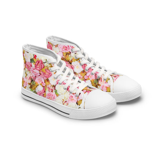 Flores rosas - Zapatillas altas Inovax para mujer