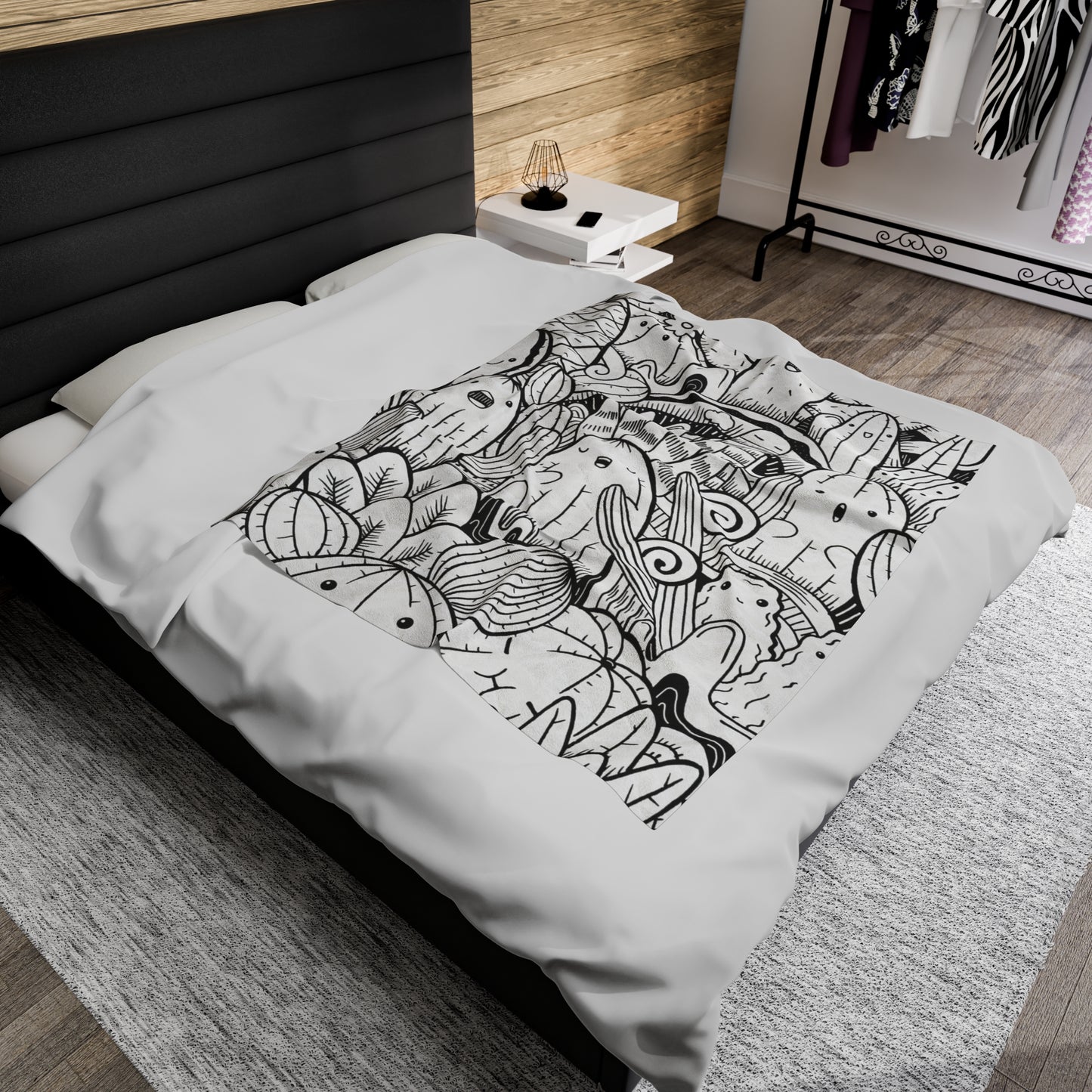 Doodle Cactus - Inovax Velveteen Plush Blanket