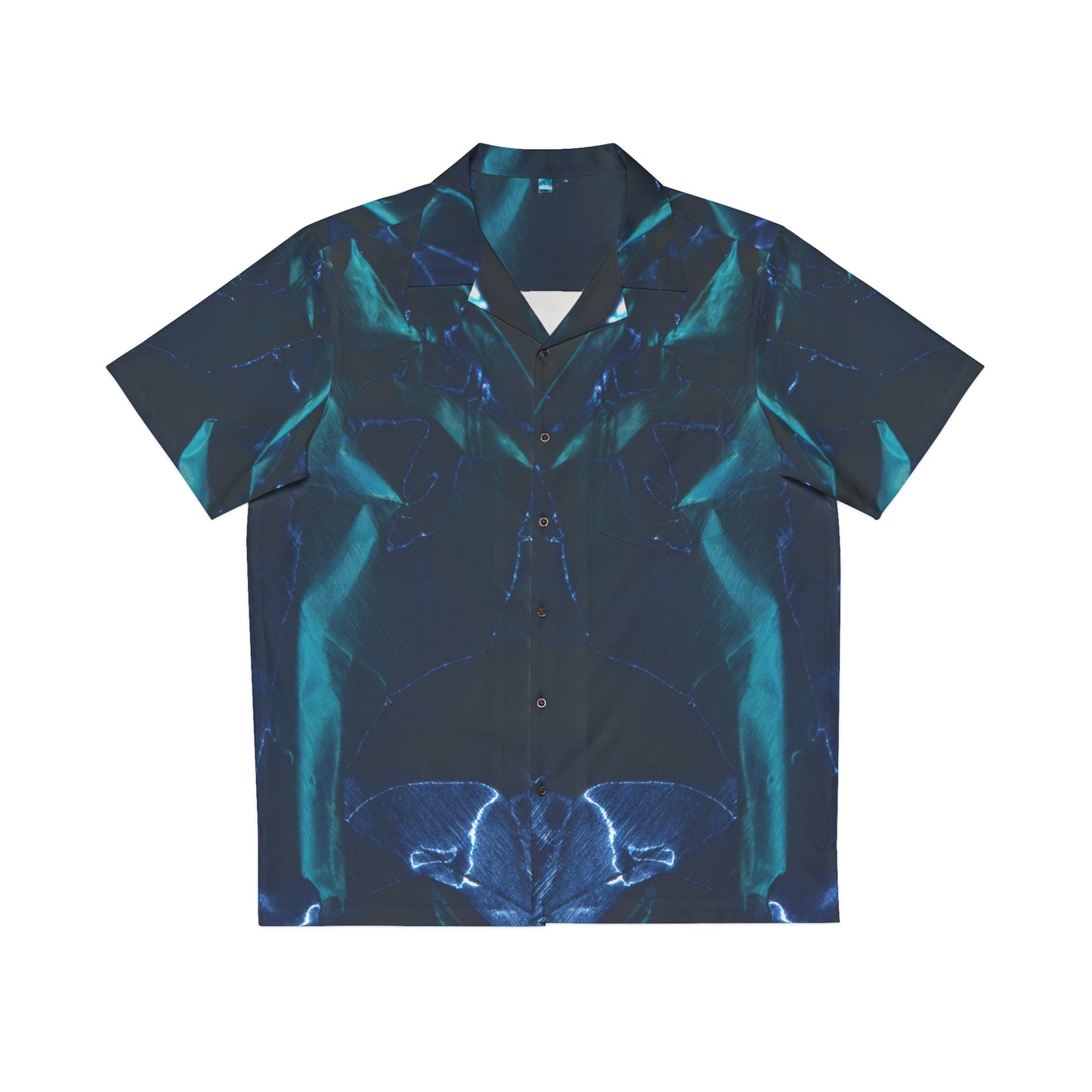 Azul Metálico - Camisa hawaiana hombre Inovax