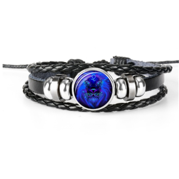 Pulsera de constelación del zodiaco Pulsera de diseño trenzado para hombres, mujeres y niños