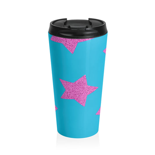 Pink Stars - Inovax Stainless Steel Travel Mug