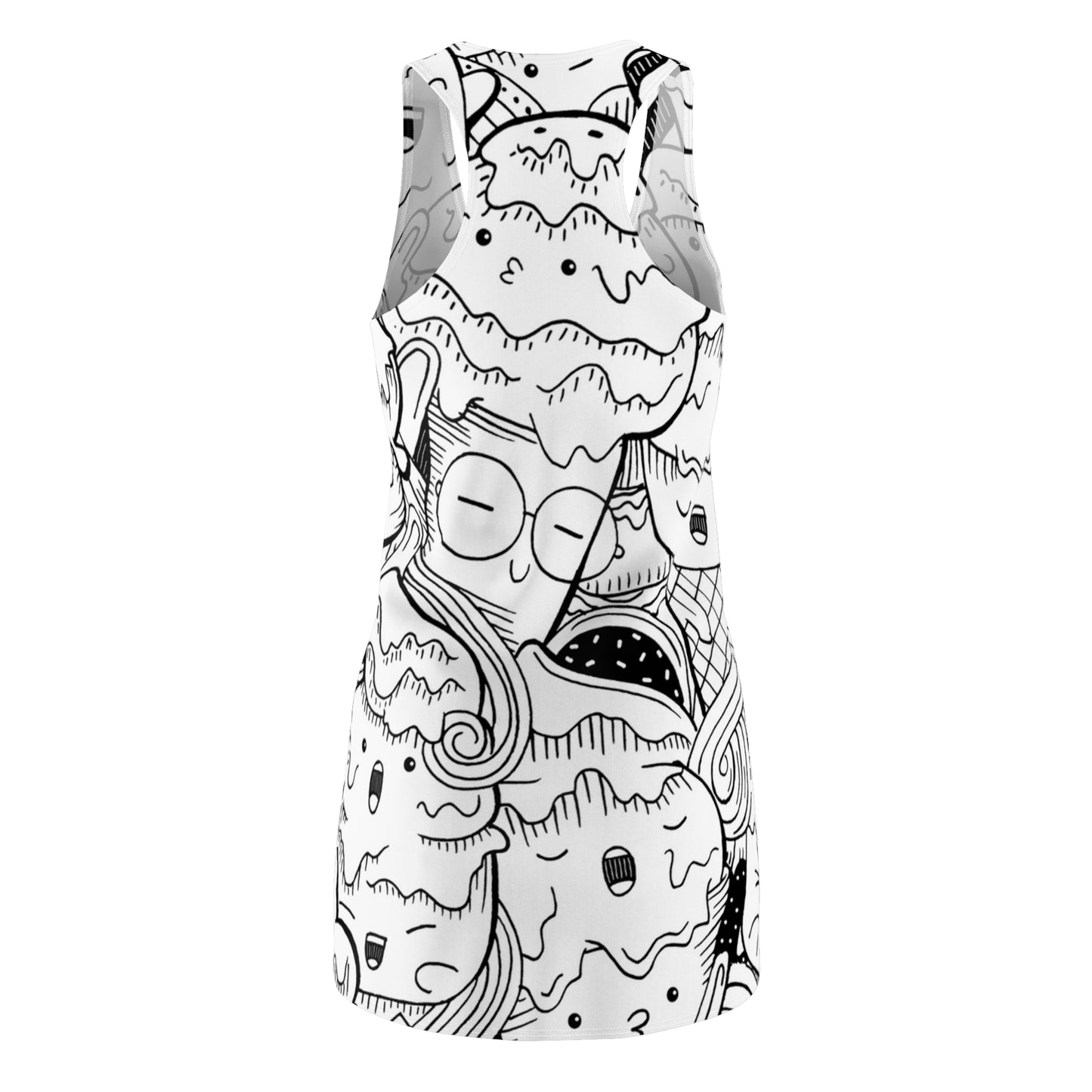 Doodle Icecream - Inovax Women's Cut & Sew Racerback Dress