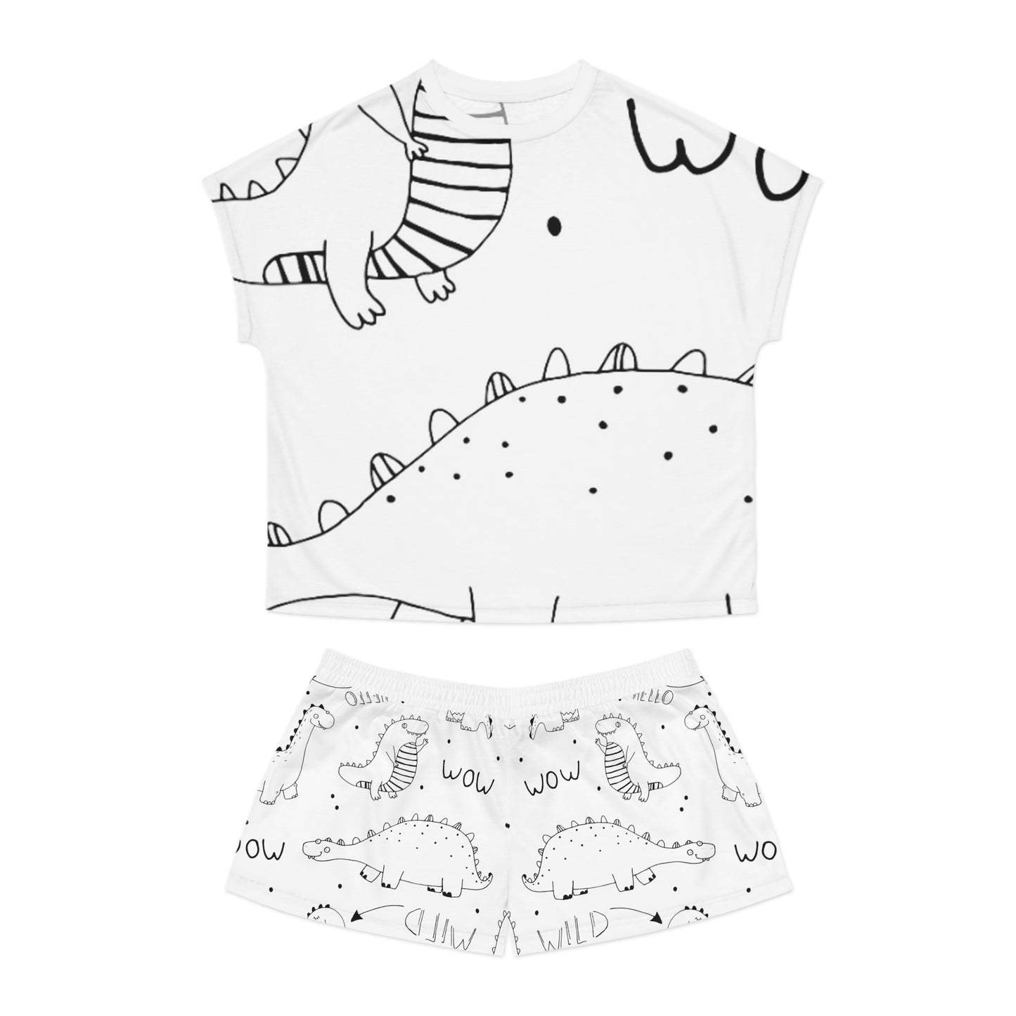 Doodle Dinosours - Conjunto de pijama corto para mujer Inovax