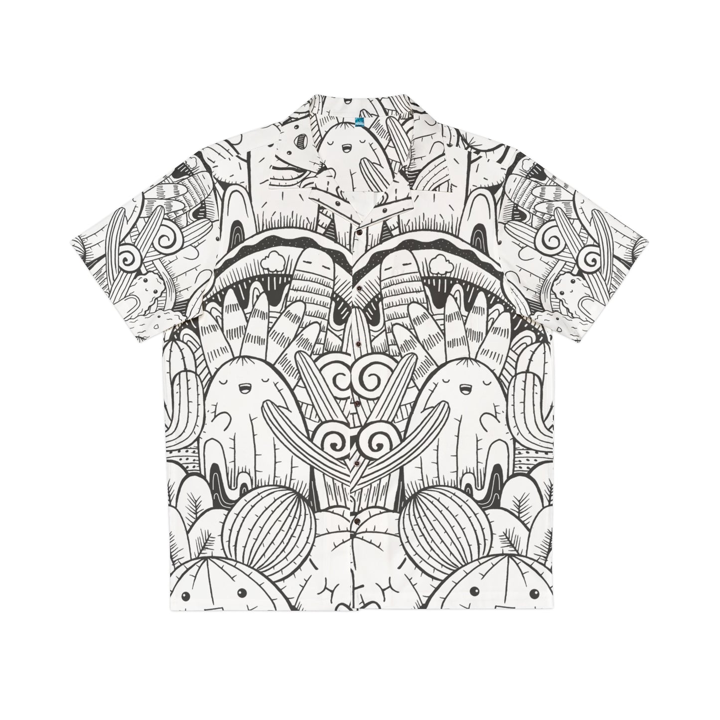 Doodle Cactus - Chemise hawaïenne pour hommes Inovax