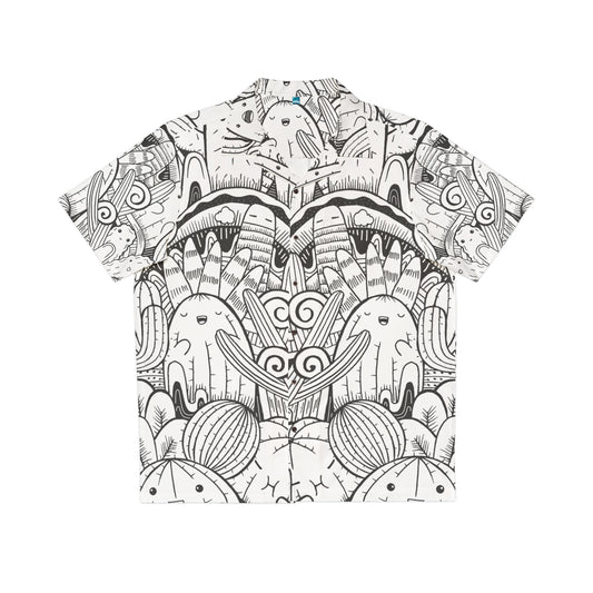 Doodle Cactus - Chemise hawaïenne pour hommes Inovax