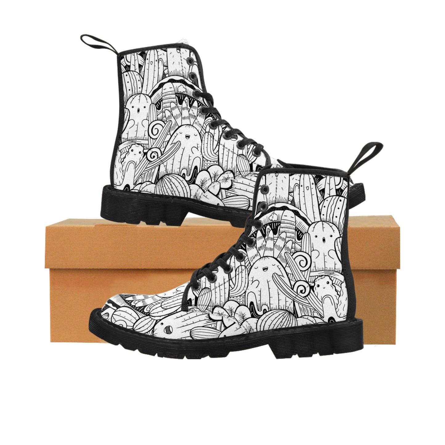 Doodle Cactus - Bottes en toile Inovax pour hommes