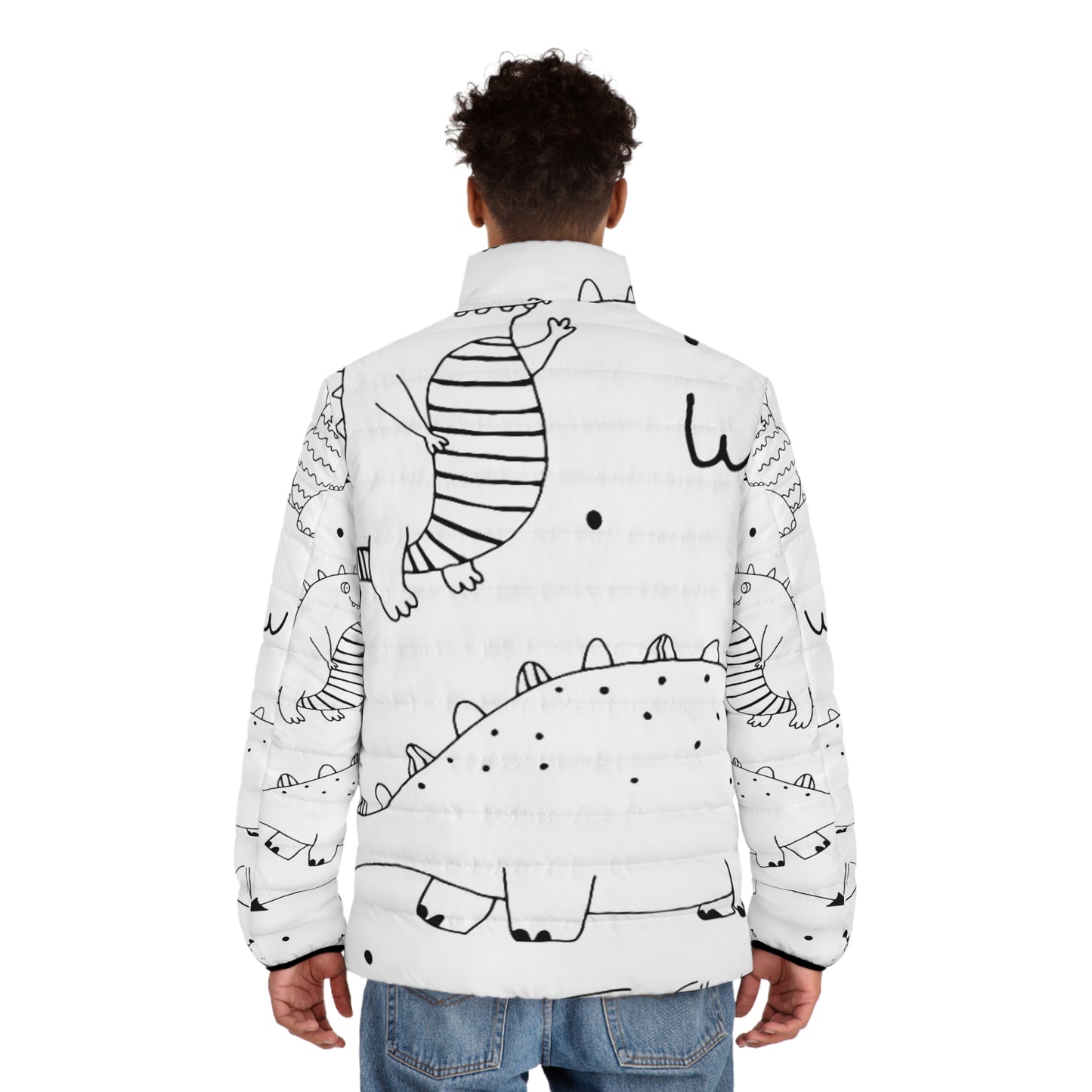 Doodle Dinosours - Chaqueta acolchada para hombre Inovax