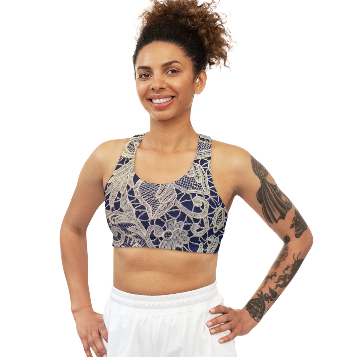 Doré et Bleu - Soutien-gorge de sport sans couture Inovax