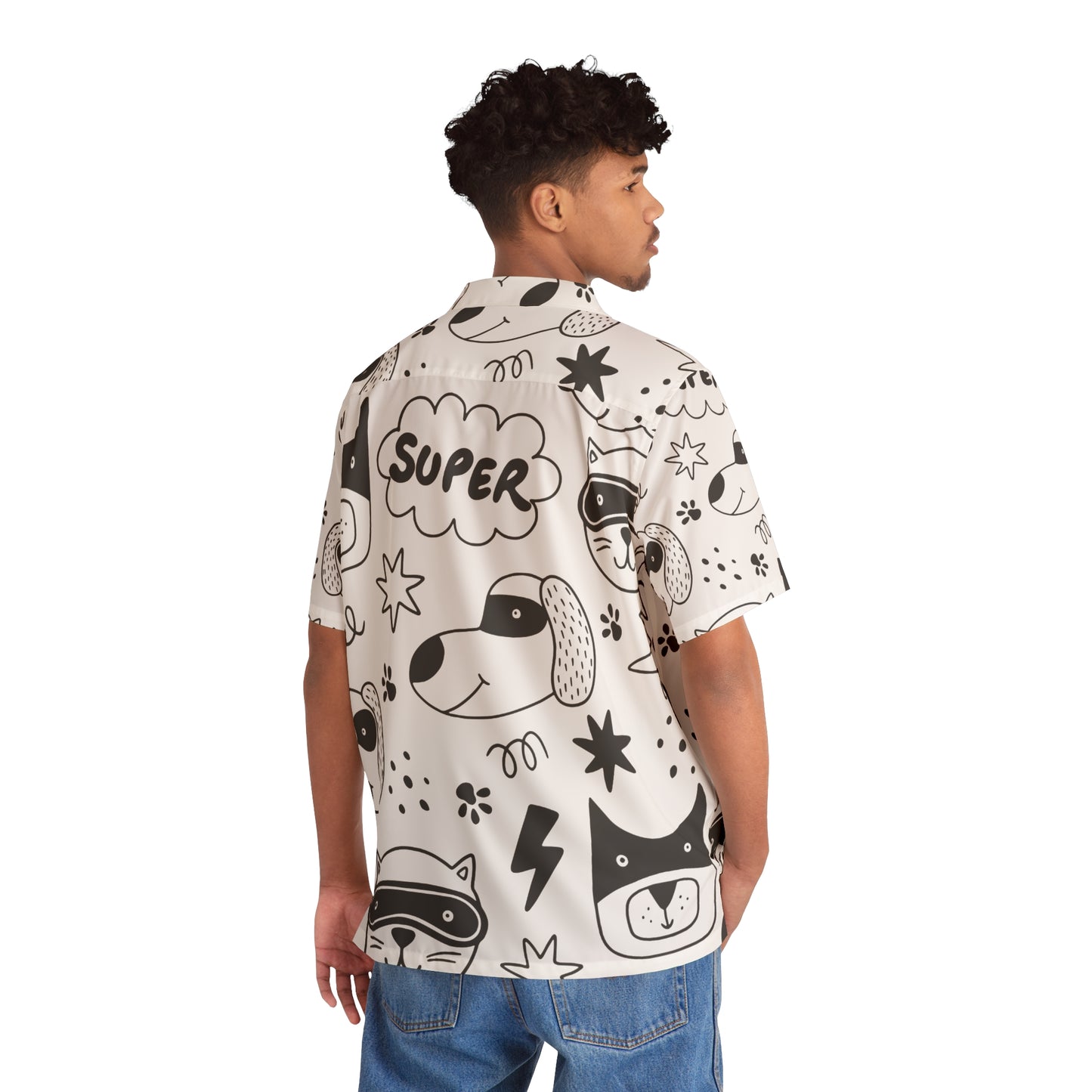 Doodle Dogs &amp; Cats - Chemise hawaïenne pour hommes Inovax