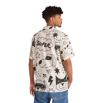 Doodle Dogs &amp; Cats - Camisa hawaiana para hombre Inovax