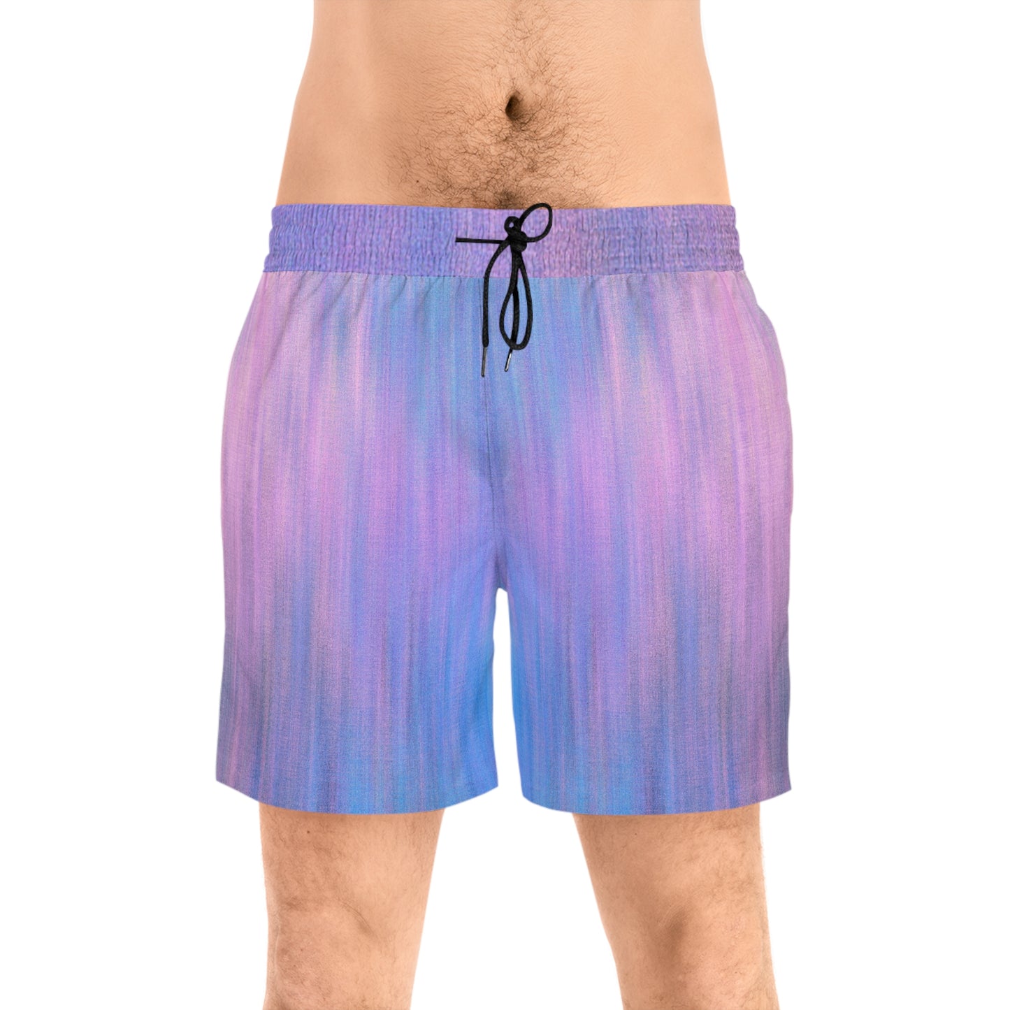 Blue & Purple Metalic - Inovax Men's Mid-Length Swim Shorts