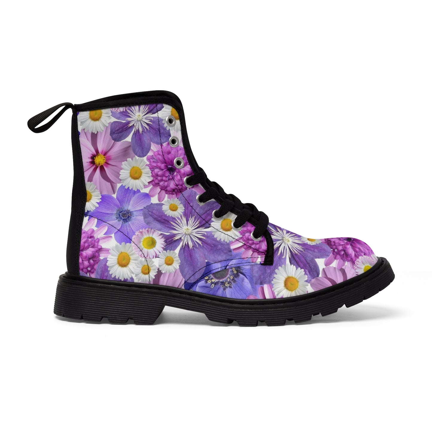 Fleurs violettes - Bottes en toile Inovax pour hommes