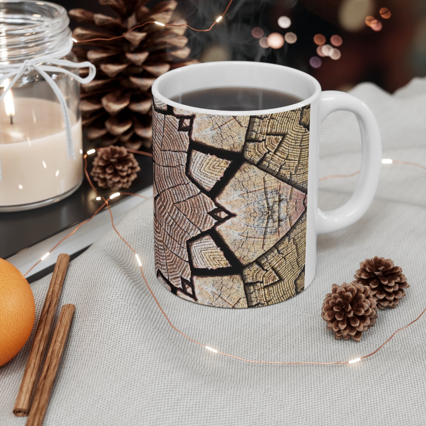 Brown Mandala - Inovax Ceramic Mug 11oz