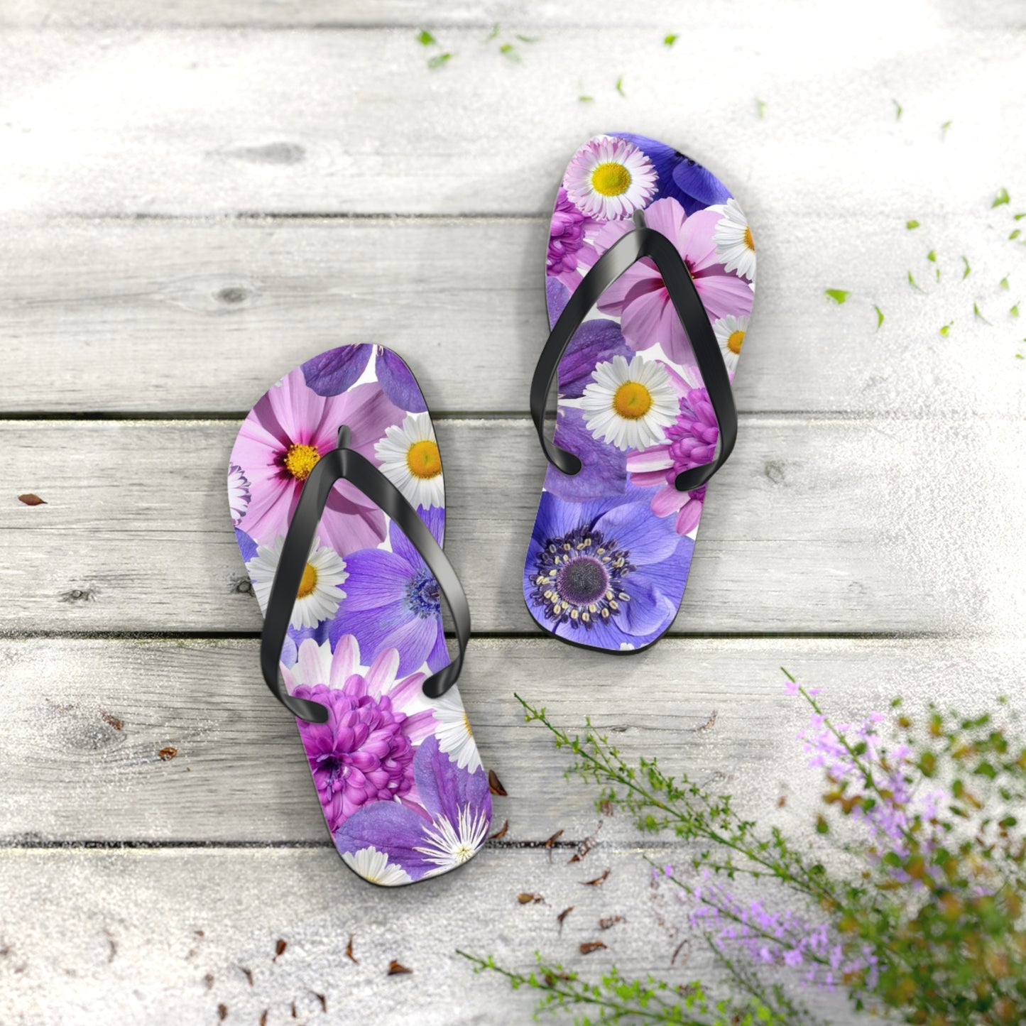 Fleurs violettes - Tongs Inovax