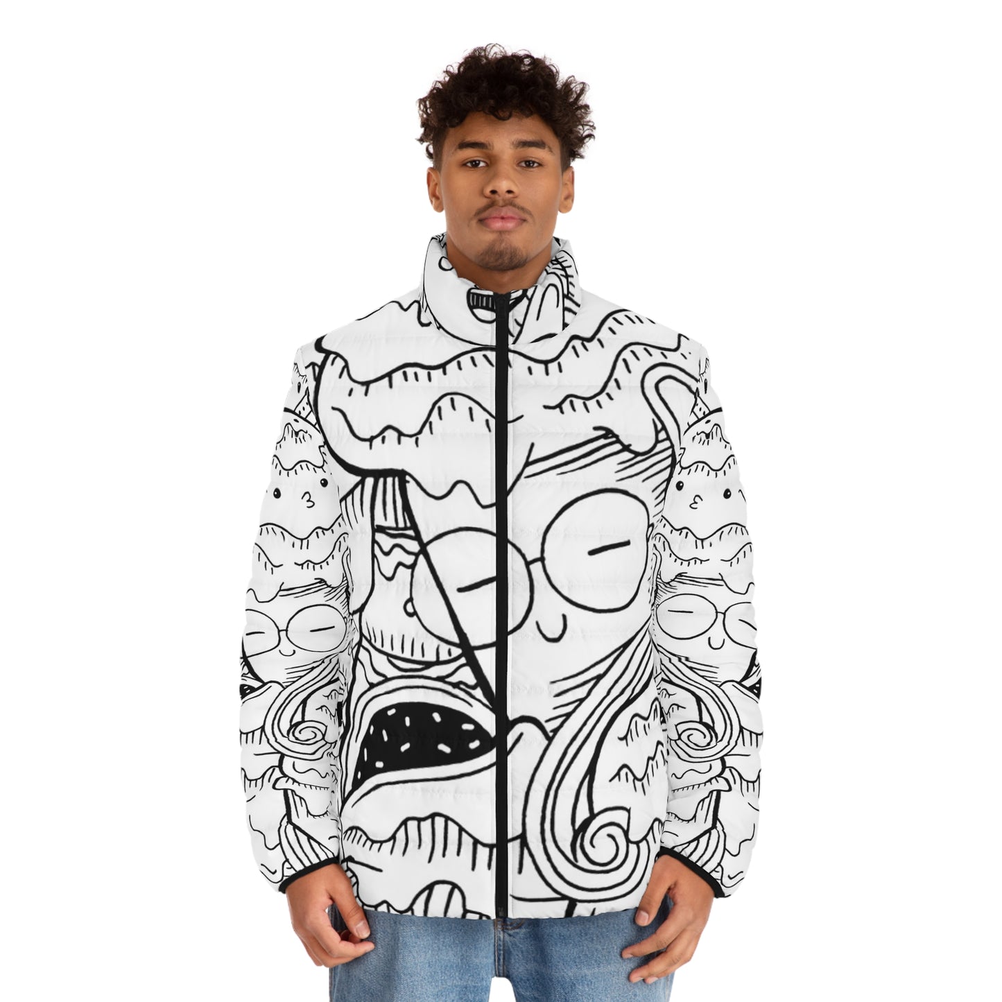 Doodle Icecream - Chaqueta acolchada para hombre Inovax