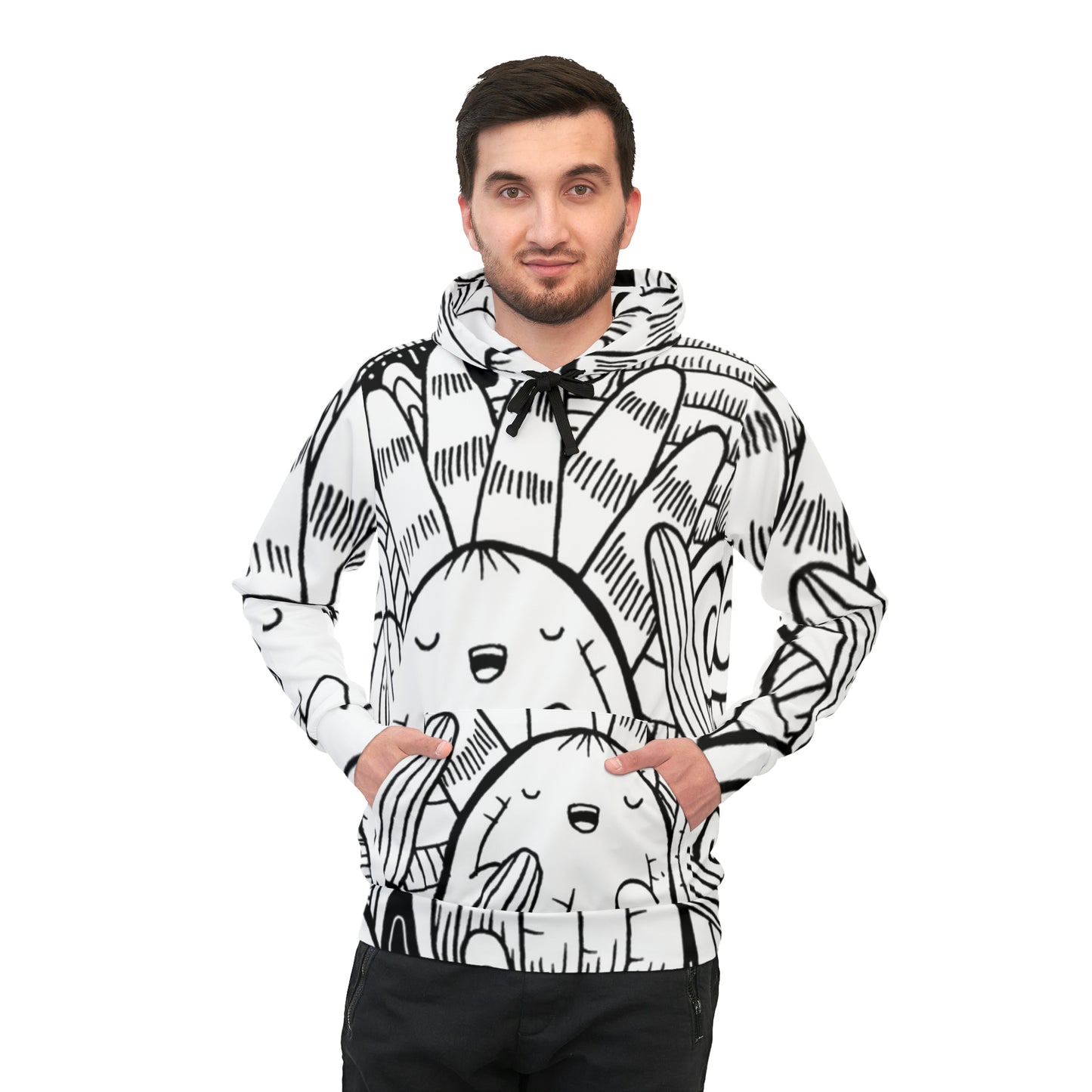 Doodle Cactus - Sweat à capuche Inovax Athletic