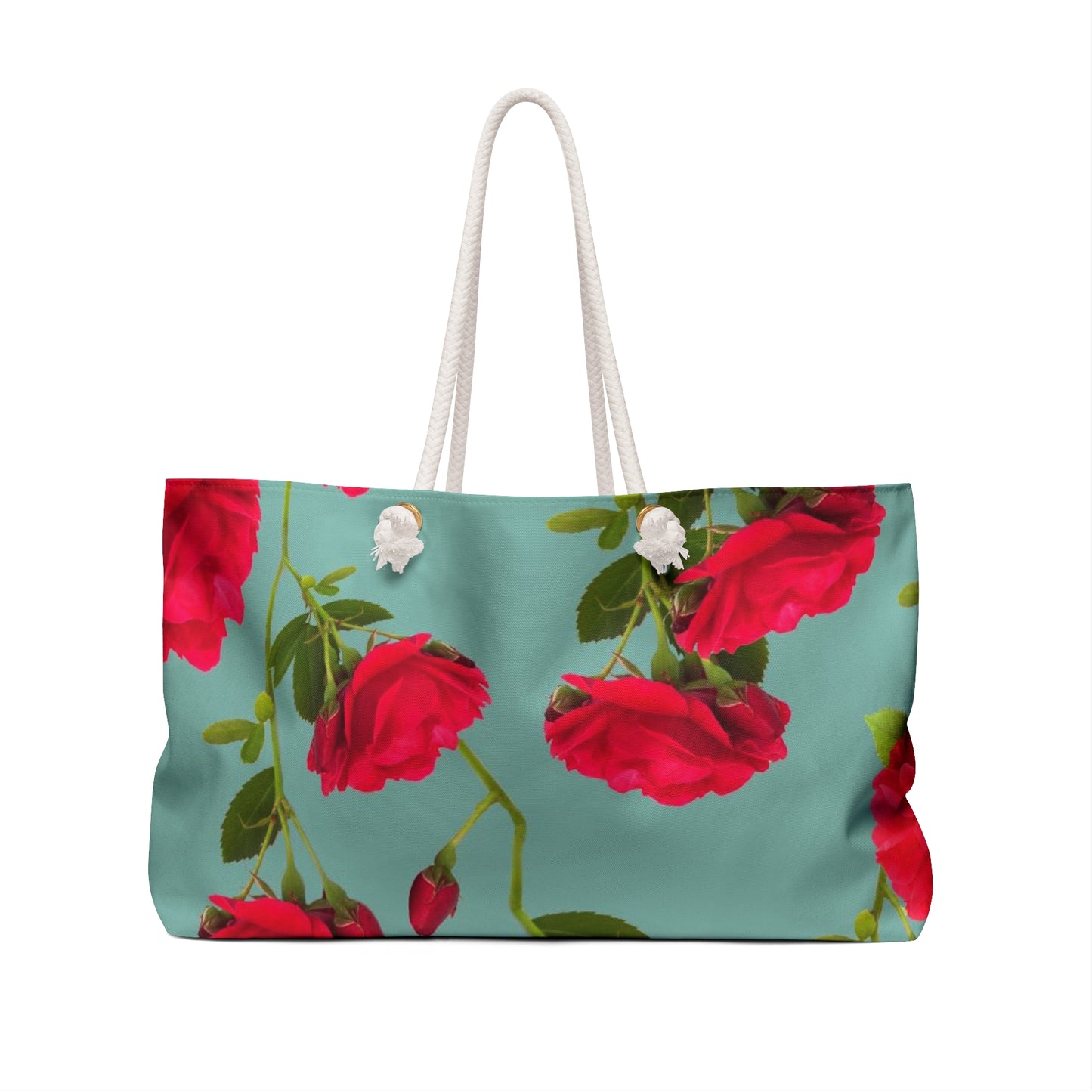 Red Flowers and blue - Inovax Weekender Bag