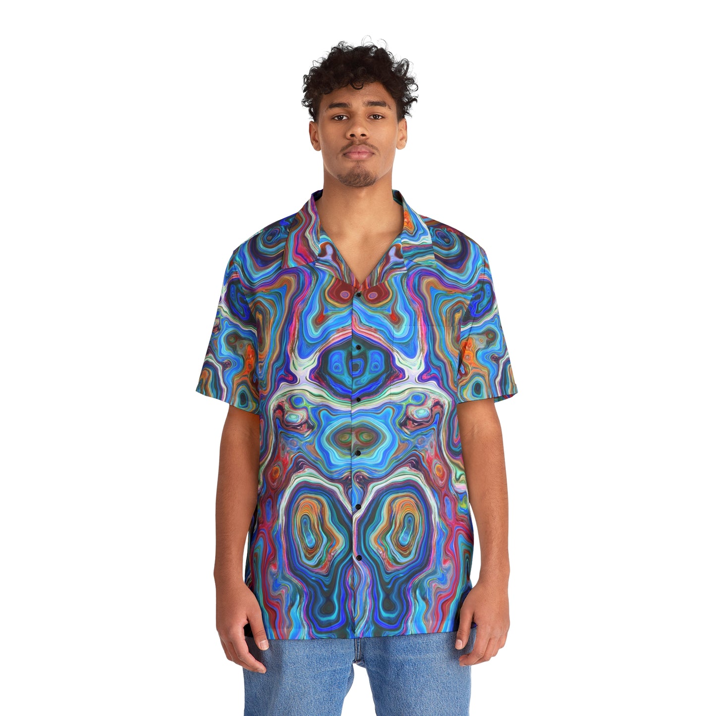 Trippy Liquid - Camisa hawaiana para hombre Inovax